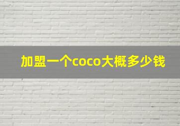 加盟一个coco大概多少钱