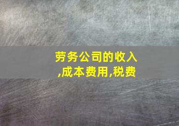 劳务公司的收入,成本费用,税费