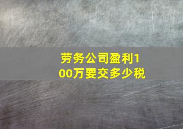 劳务公司盈利100万要交多少税