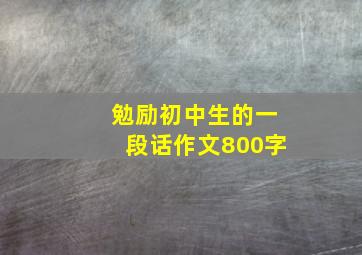 勉励初中生的一段话作文800字