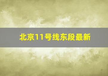 北京11号线东段最新