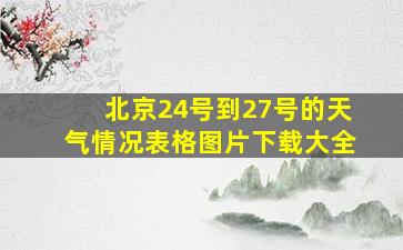 北京24号到27号的天气情况表格图片下载大全