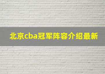 北京cba冠军阵容介绍最新