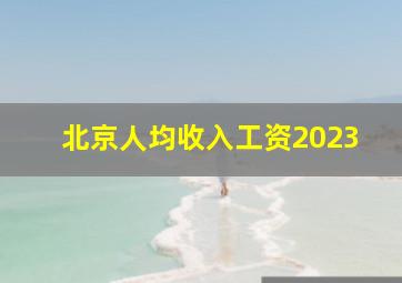 北京人均收入工资2023