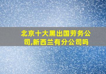 北京十大黑出国劳务公司,新西兰有分公司吗