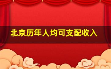 北京历年人均可支配收入