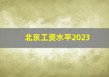 北京工资水平2023