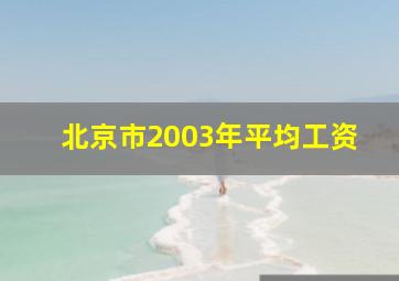 北京市2003年平均工资