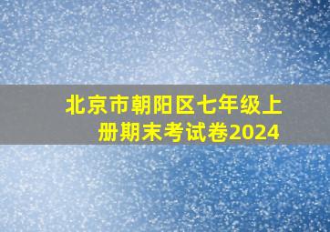 北京市朝阳区七年级上册期末考试卷2024