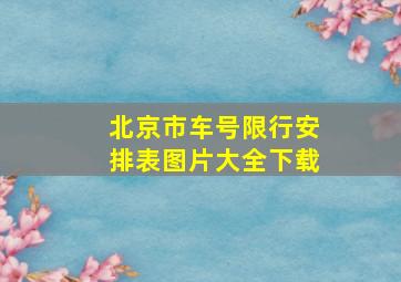 北京市车号限行安排表图片大全下载