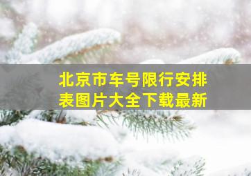 北京市车号限行安排表图片大全下载最新