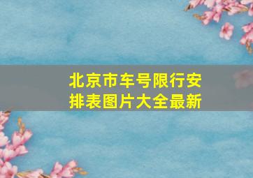 北京市车号限行安排表图片大全最新