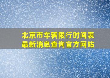 北京市车辆限行时间表最新消息查询官方网站