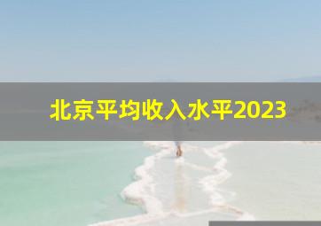 北京平均收入水平2023