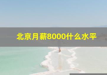 北京月薪8000什么水平