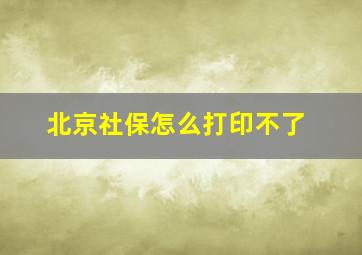 北京社保怎么打印不了