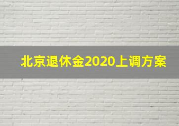 北京退休金2020上调方案