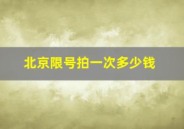 北京限号拍一次多少钱