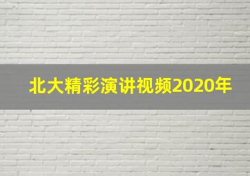 北大精彩演讲视频2020年