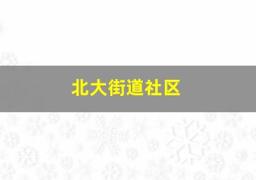 北大街道社区