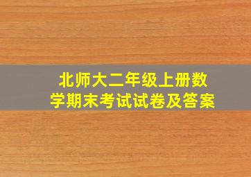 北师大二年级上册数学期末考试试卷及答案