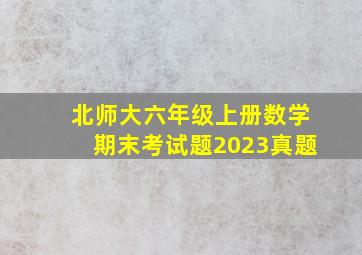 北师大六年级上册数学期末考试题2023真题