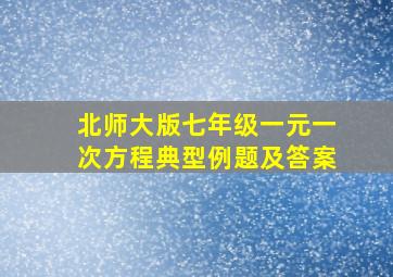 北师大版七年级一元一次方程典型例题及答案