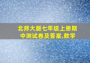 北师大版七年级上册期中测试卷及答案,数学