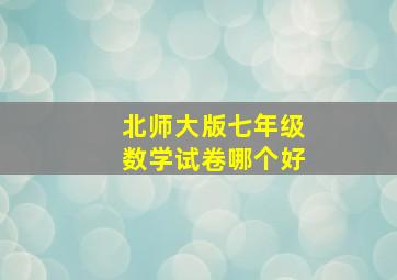 北师大版七年级数学试卷哪个好