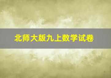 北师大版九上数学试卷