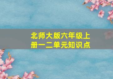 北师大版六年级上册一二单元知识点