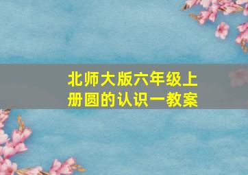 北师大版六年级上册圆的认识一教案