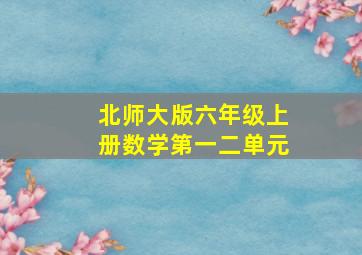 北师大版六年级上册数学第一二单元