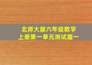 北师大版六年级数学上册第一单元测试题一