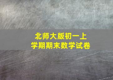 北师大版初一上学期期末数学试卷