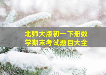 北师大版初一下册数学期末考试题目大全