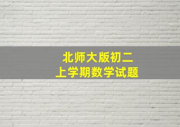 北师大版初二上学期数学试题