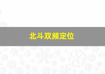 北斗双频定位