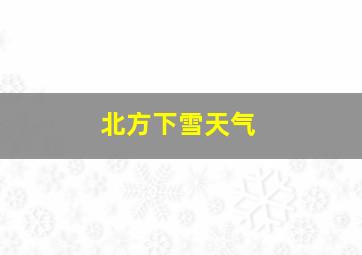 北方下雪天气