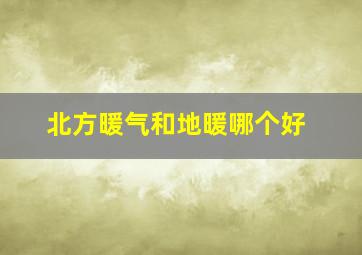 北方暖气和地暖哪个好