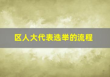 区人大代表选举的流程