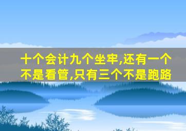 十个会计九个坐牢,还有一个不是看管,只有三个不是跑路