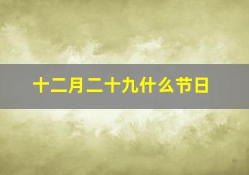 十二月二十九什么节日