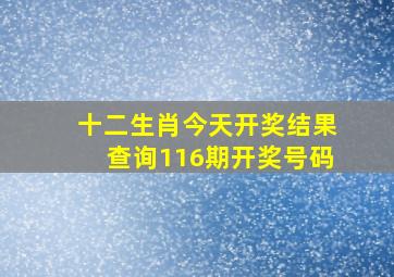 十二生肖今天开奖结果查询116期开奖号码