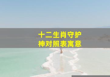 十二生肖守护神对照表寓意