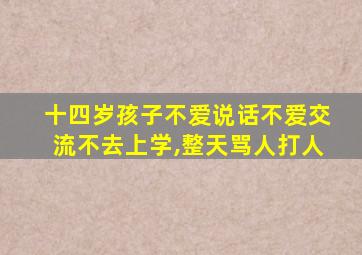 十四岁孩子不爱说话不爱交流不去上学,整天骂人打人