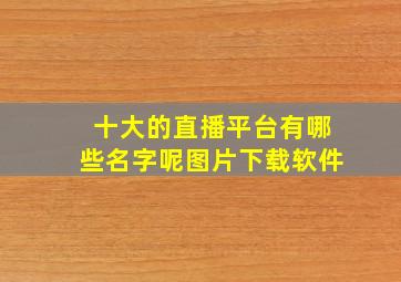 十大的直播平台有哪些名字呢图片下载软件