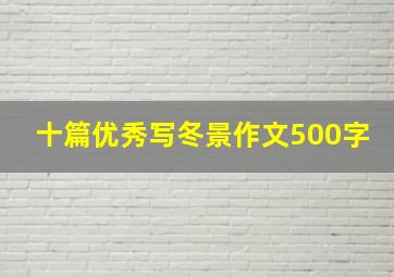 十篇优秀写冬景作文500字