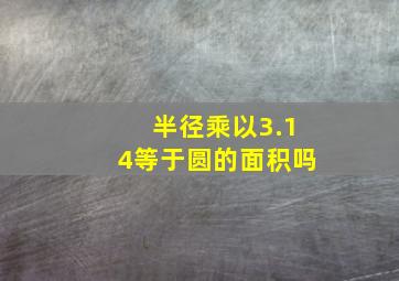 半径乘以3.14等于圆的面积吗