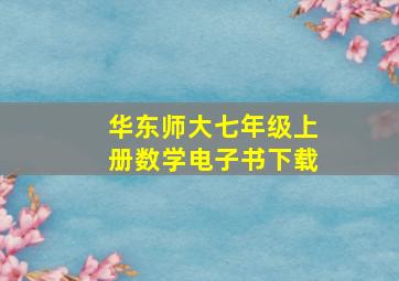 华东师大七年级上册数学电子书下载